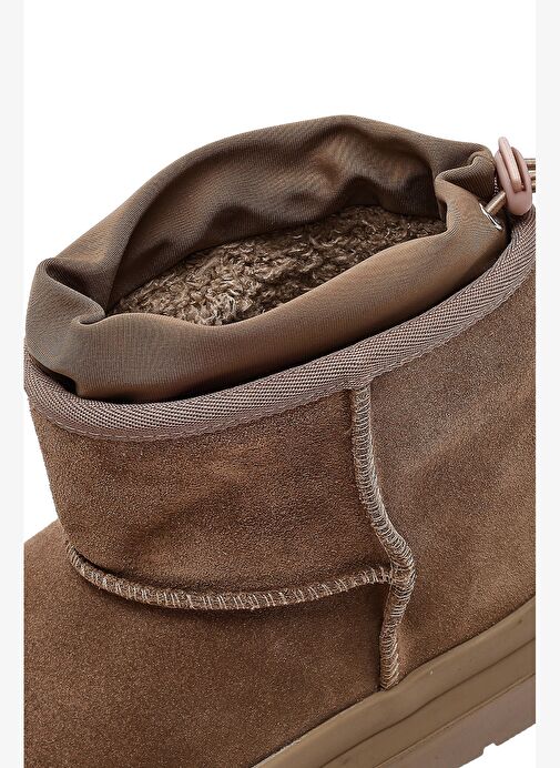 Derimod Derimod Kadın Pudra Kalın Tabanlı Süet Deri Teddy Bot 25WFD405310 Boyner'de! Pudra - 8. görsel