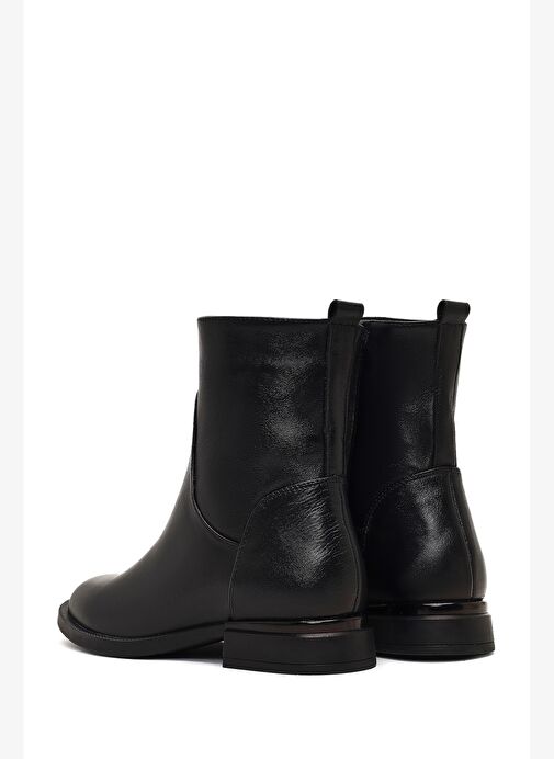 Kadın Siyah Fermuarlı Deri Bot 25WFD413218 - Görsel 7