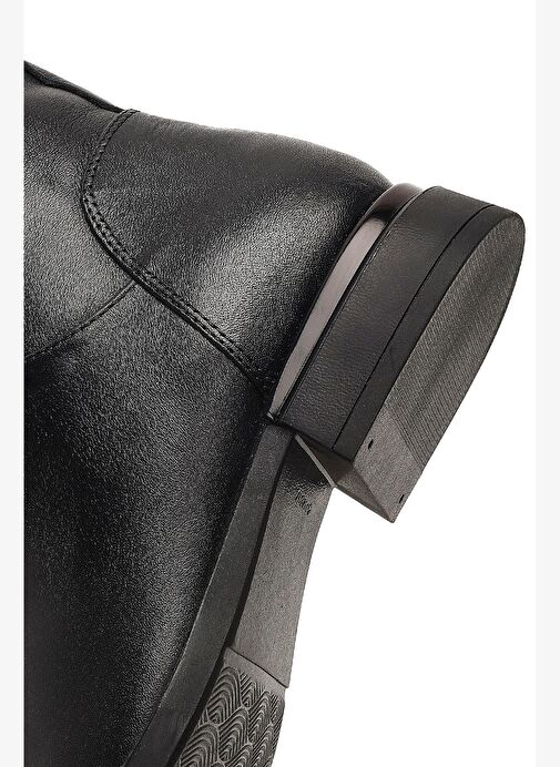 Kadın Siyah Fermuarlı Deri Bot 25WFD413218 - Görsel 9