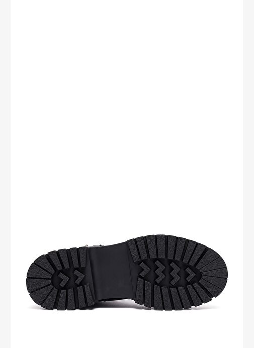 Kadın Siyah Fermuarlı Deri Bot 25WFD413818 - Görsel 6