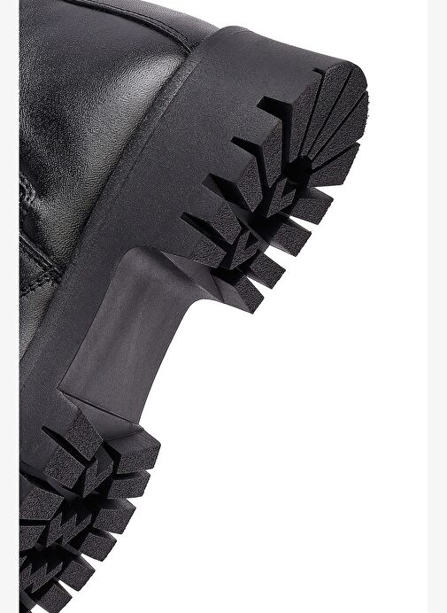 Kadın Siyah Fermuarlı Deri Bot 25WFD413818 - Görsel 9