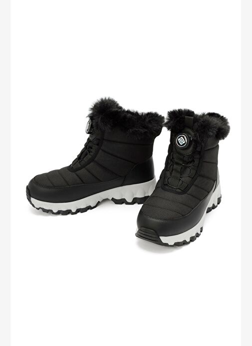 Derimod Dry Kadın Siyah Bağcıklı Kalın Tabanlı Waterproof Outdoor Bot 25WFD490114 - Görsel 4