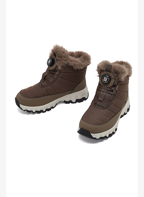 Derimod Dry Kadın Vizon Bağcıklı Kalın Tabanlı Waterproof Outdoor Bot 25WFD490114 - Görsel 4