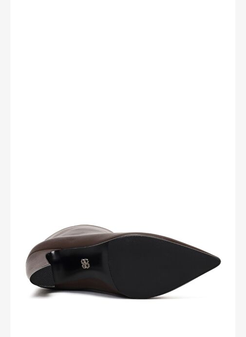 Kadın Kahverengi Kalın Topuklu Deri Bot 25WFD491118 - Görsel 7