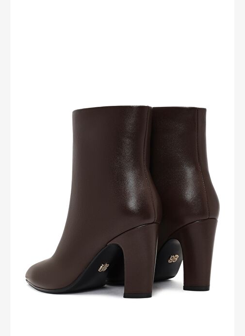 Kadın Kahverengi Kalın Topuklu Deri Bot 25WFD491118 - Görsel 8