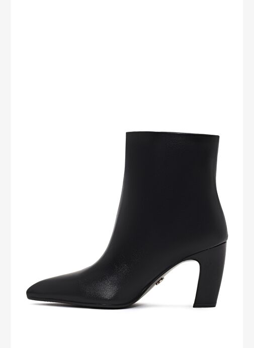 Kadın Siyah Kalın Topuklu Deri Bot 25WFD491118 - Görsel 5