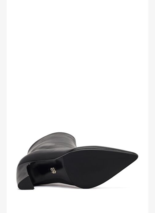 Kadın Siyah Kalın Topuklu Deri Bot 25WFD491118 - Görsel 7