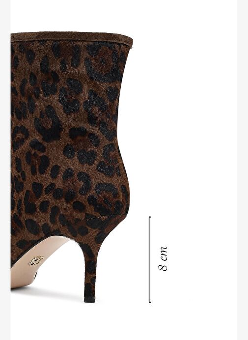 Kadın Leopar Desenli İnce Topuklu Deri Bot 25WFD4912W2 - Görsel 3