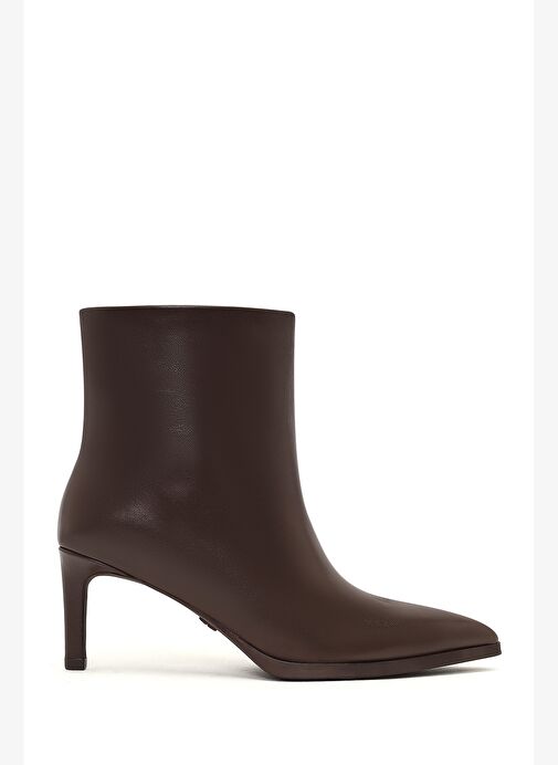 Kadın Kahverengi İnce Topuklu Deri Bot 25WFD491418 - Görsel 2