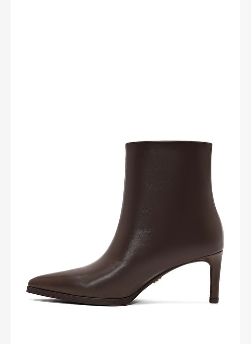 Kadın Kahverengi İnce Topuklu Deri Bot 25WFD491418 - Görsel 5