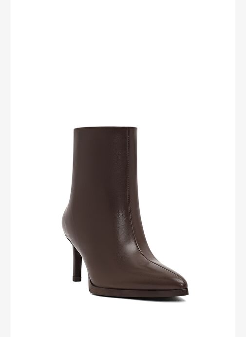 Kadın Kahverengi İnce Topuklu Deri Bot 25WFD491418 - Görsel 9