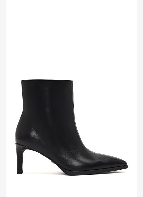 Kadın Siyah İnce Topuklu Deri Bot 25WFD491418 - Görsel 2