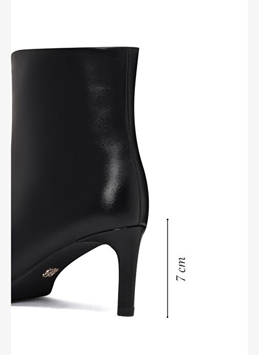 Kadın Siyah İnce Topuklu Deri Bot 25WFD491418 - Görsel 3