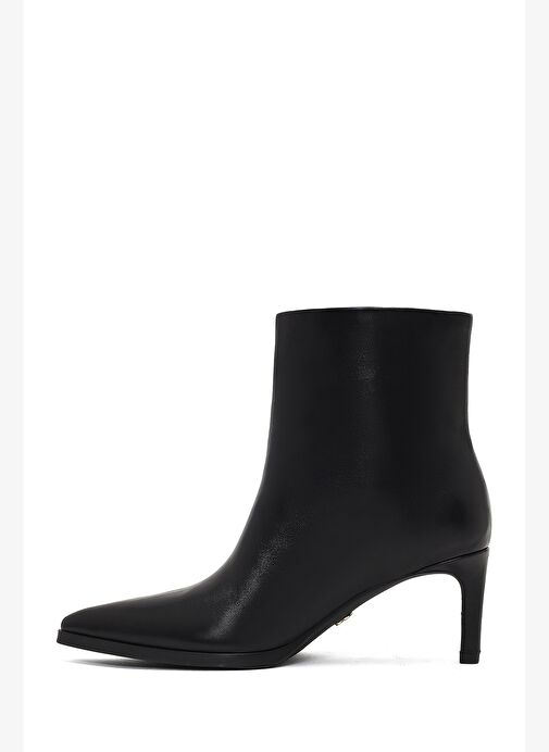 Kadın Siyah İnce Topuklu Deri Bot 25WFD491418 - Görsel 5
