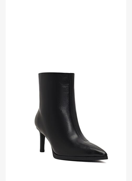 Kadın Siyah İnce Topuklu Deri Bot 25WFD491418 - Görsel 9