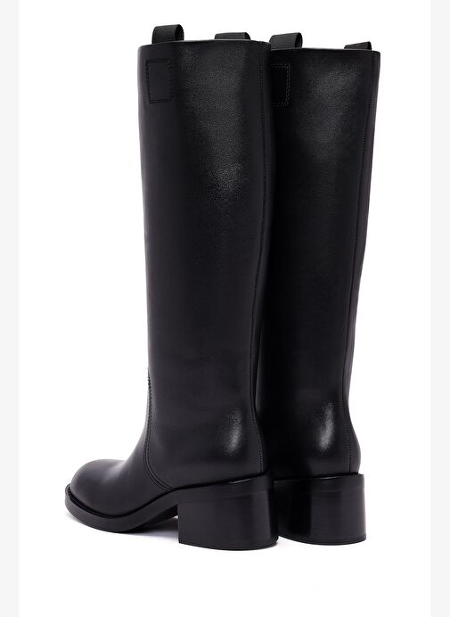 Kadın Siyah Kalın Topuklu Deri Çizme 25WFD491618 - Görsel 9
