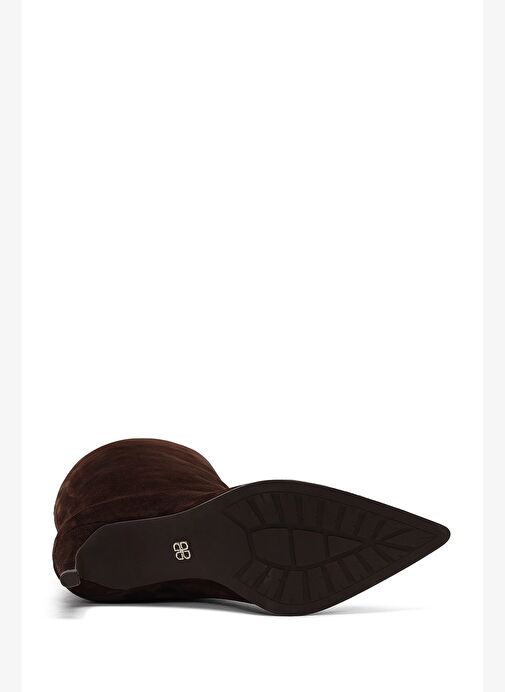 Kadın Kahverengi İnce Topuklu Süet Deri Çizme 25WFD491710 - Görsel 7