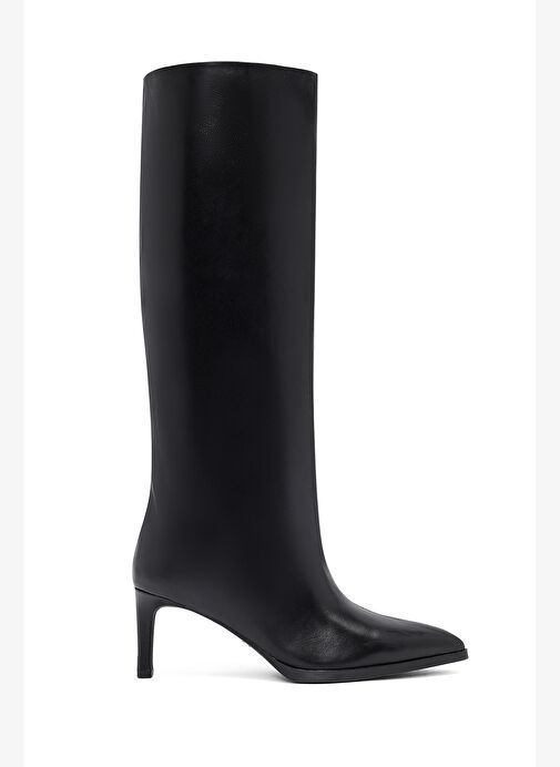 Kadın Siyah İnce Topuklu Deri Çizme 25WFD491718 - Görsel 2
