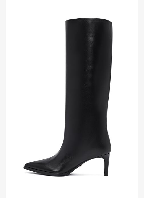 Kadın Siyah İnce Topuklu Deri Çizme 25WFD491718 - Görsel 5