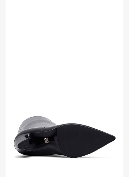 Kadın Siyah Kalın Topuklu Deri Çizme 25WFD491918 - Görsel 7