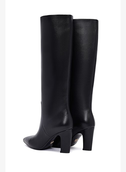 Kadın Siyah Kalın Topuklu Deri Çizme 25WFD491918 - Görsel 8