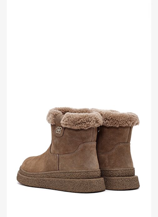 Derimod Derimod Kadın Vizon Fermuarlı Kalın Tabanlı Süet Deri Teddy Bot 25WFD492510 Boyner'de! Vizon - 7. görsel