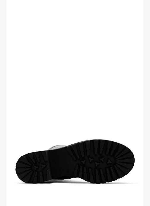 Kadın Siyah Fermuarlı Kalın Topuklu Deri Çizme 25WFD510618 - Görsel 7