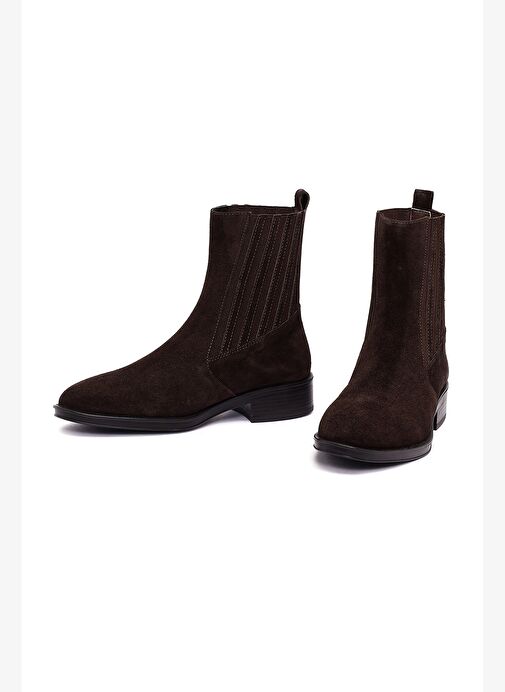 Kadın Kahverengi Süet Deri Chelsea Bot 25WFD510910 - Görsel 4