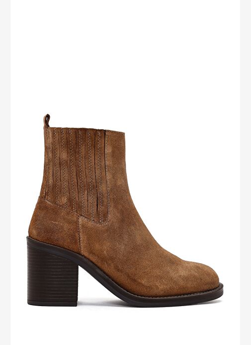 Derimod Derimod Kadın Taba Fermuarlı Kalın Topuklu Süet Deri Bot 25WFD511810 Boyner'de! Taba - 2. görsel
