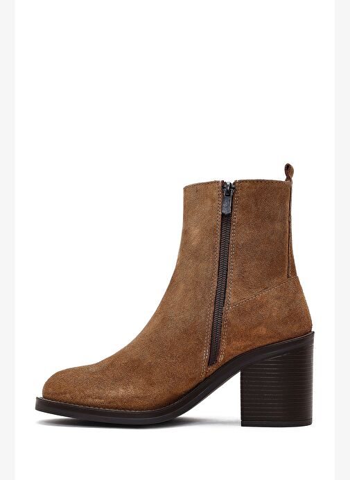 Derimod Derimod Kadın Taba Fermuarlı Kalın Topuklu Süet Deri Bot 25WFD511810 Boyner'de! Taba - 4. görsel