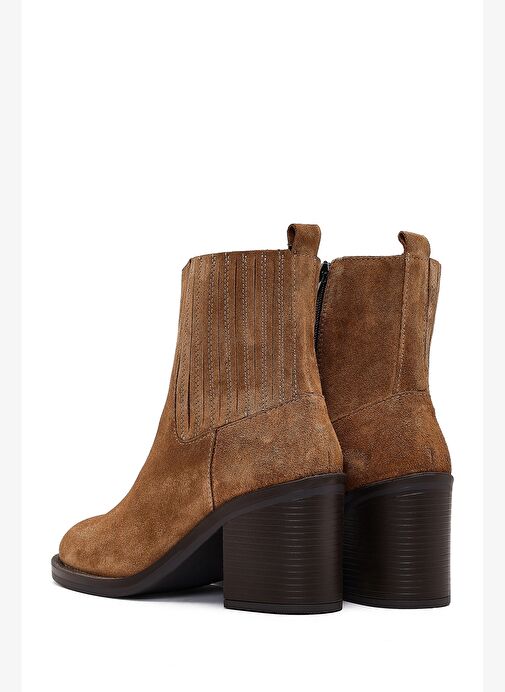 Derimod Derimod Kadın Taba Fermuarlı Kalın Topuklu Süet Deri Bot 25WFD511810 Boyner'de! Taba - 8. görsel
