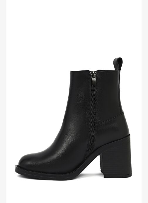 Derimod Derimod Kadın Siyah Fermuarlı Kalın Topuklu Deri Bot 25WFD511818 Boyner'de! Siyah - 4. görsel