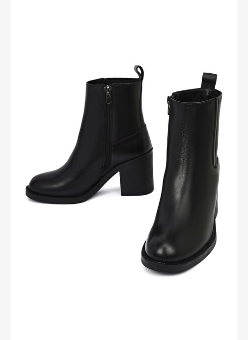 Derimod Derimod Kadın Siyah Fermuarlı Kalın Topuklu Deri Bot 25WFD511818 Boyner'de! Siyah - 6. görsel
