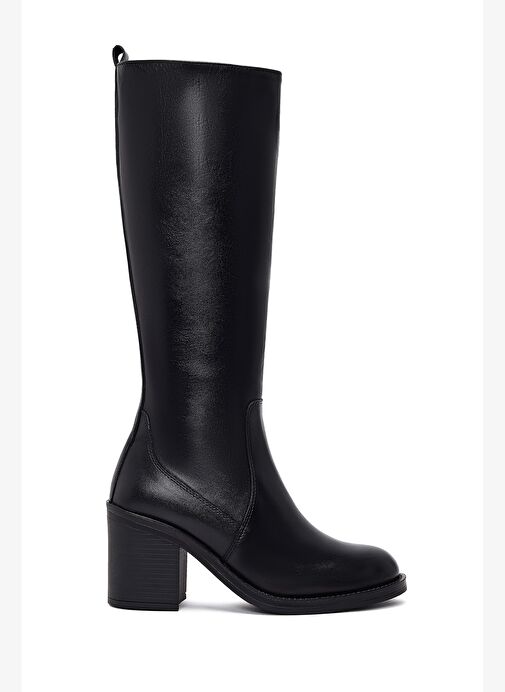 Derimod Derimod Kadın Siyah Fermuarlı Kalın Topuklu Deri Çizme 25WFD511918 Boyner'de! Siyah - 2. görsel