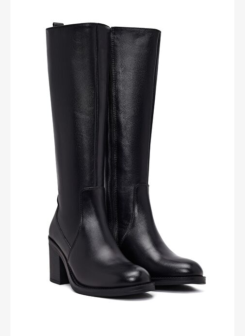 Derimod Derimod Kadın Siyah Fermuarlı Kalın Topuklu Deri Çizme 25WFD511918 Boyner'de! Siyah - 3. görsel