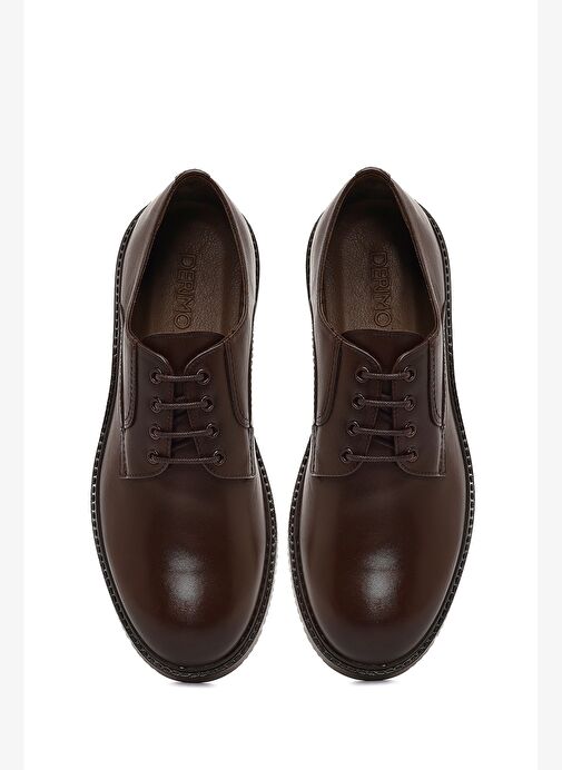 Erkek Kahverengi Bağcıklı Deri Casual Ayakkabı 25WFD601518 - Görsel 8