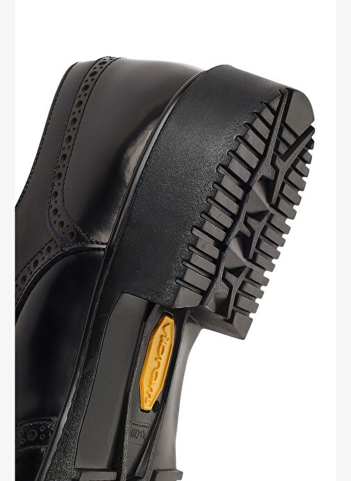 Erkek Siyah Bağcıklı Deri Casual Ayakkabı 25WFD603522 - Görsel 9