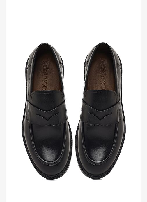 Erkek Siyah Deri Casual Loafer 25WFD603618 - Görsel 8