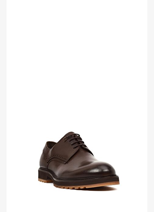 Erkek Kahverengi Bağcıklı Deri Casual Ayakkabı 25WFD604018 - Görsel 7