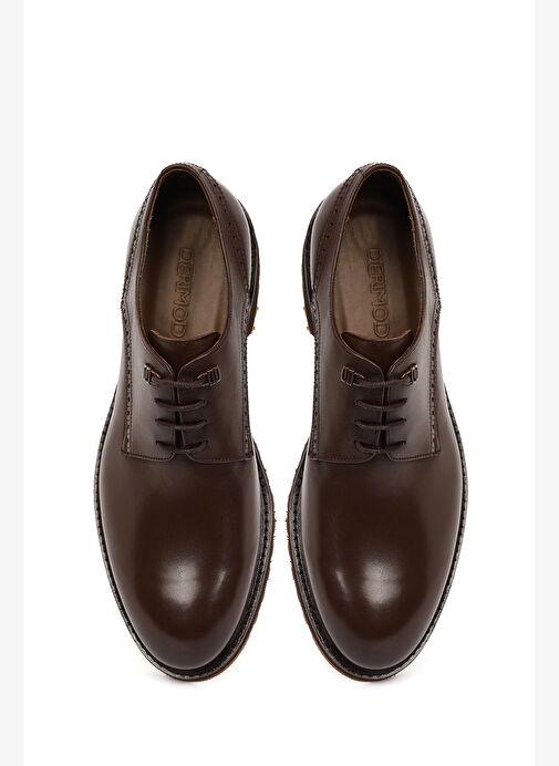 Erkek Kahverengi Bağcıklı Deri Casual Ayakkabı 25WFD604018 - Görsel 8