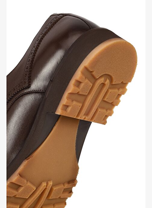 Erkek Kahverengi Bağcıklı Deri Casual Ayakkabı 25WFD604018 - Görsel 9