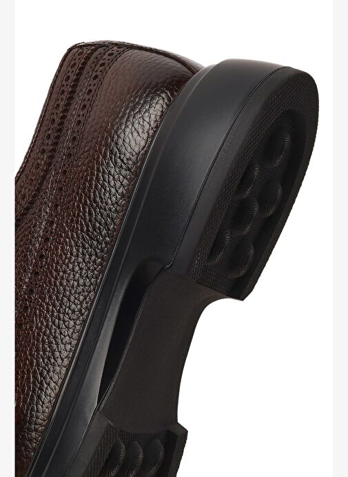 Erkek Kahverengi Bağcıklı Kalın Tabanlı Deri Casual Ayakkabı 25WFD6042FT - Görsel 9