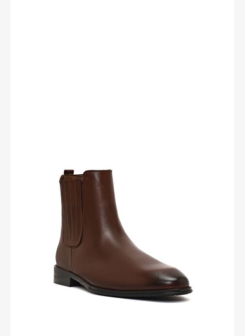 Erkek Kahverengi Deri Chelsea Bot 25WFD604618 - Görsel 8
