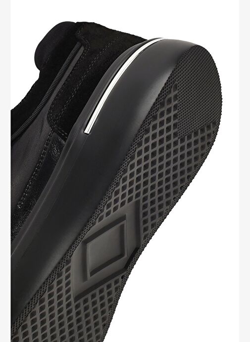 Erkek Siyah Kalın Tabanlı Deri Sneaker 25WFD604914 - Görsel 9