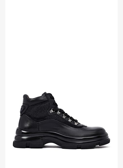 Erkek Siyah Fermuarlı Deri Bot 25WFD605214 - Görsel 2