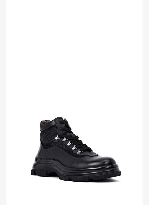 Erkek Siyah Fermuarlı Deri Bot 25WFD605214 - Görsel 8