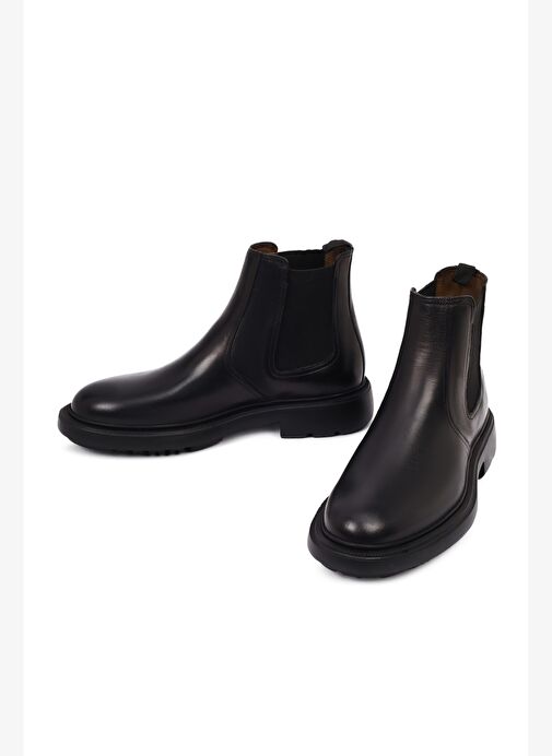 Erkek Siyah Deri Chelsea Bot 25WFD605618 - Görsel 4