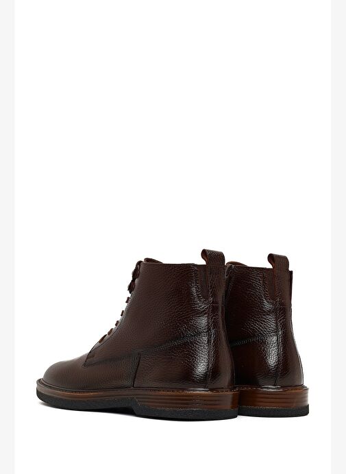 Erkek Kahverengi Bağcıklı Fermuarlı Deri Casual Bot 25WFD6060FT - Görsel 7