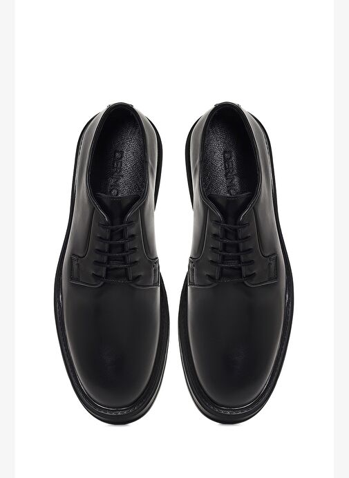 Erkek Siyah Bağcıklı Deri Casual Ayakkabı 25WFD610222 - Görsel 8