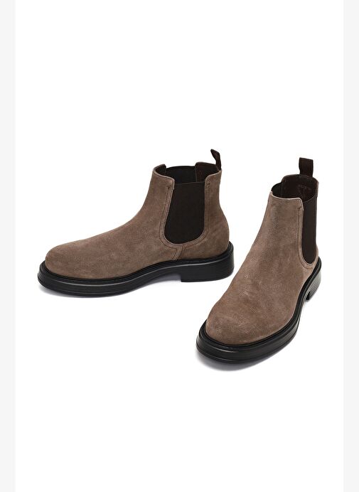 Erkek Vizon Süet Deri Chelsea Bot 25WFD611010 - Görsel 4